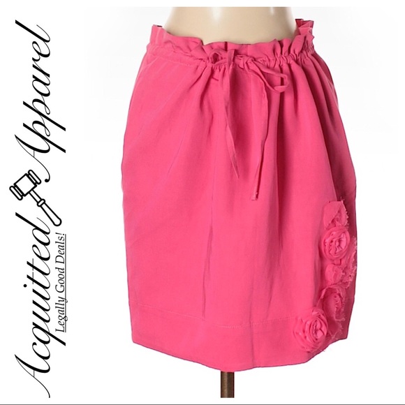 Love MOSCHINONWT Tie Waist Floral Pink Skirt